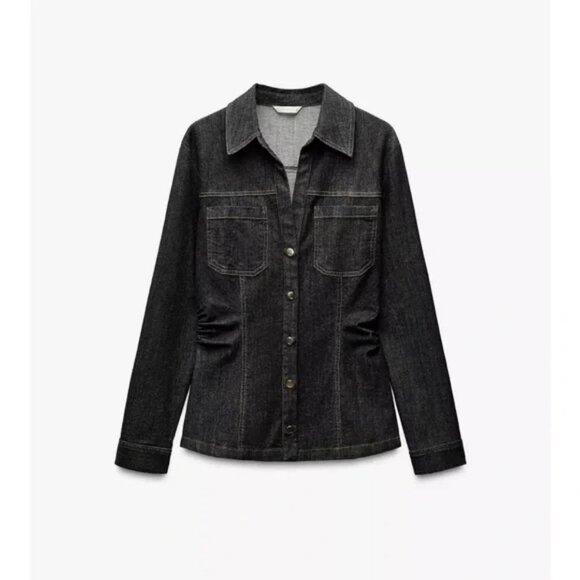 ZARA FITTED DENIM SHIRT - Picture 3 of 4